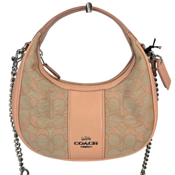 Coach Carmen Mini Crossbody in Signature Jacquard Faded Blush Top Handle  NEW - Picture 2 of 13